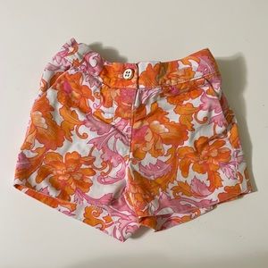 Janie and Jack Pink and orange pattern girls shorts.
